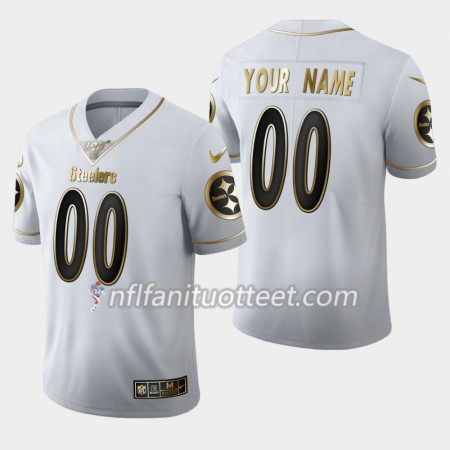 Miesten Pittsburgh Steelers NFL Pelipaita Custom Nike Valkoinen Golden Edition 100th